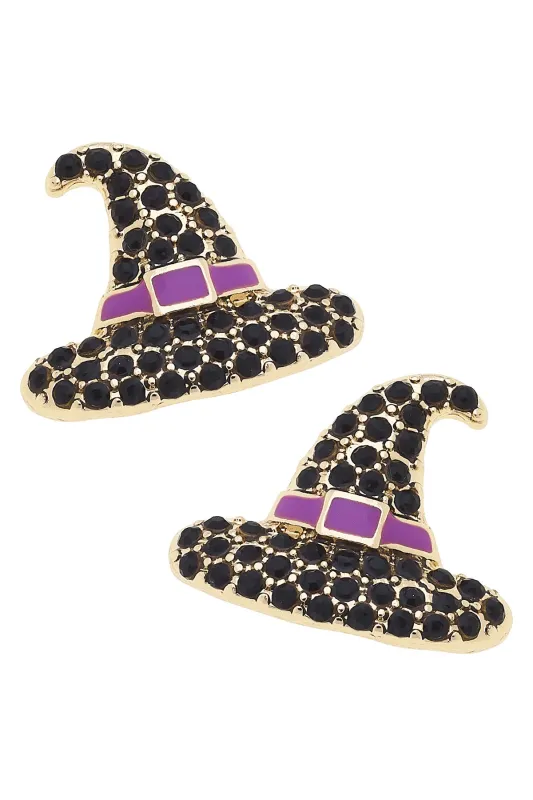 Hocus Pocus Pave Stud Earrings in Black sold by Canvas Style