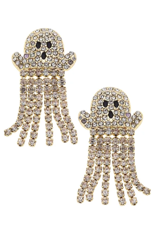 Ghost Pave Fringe Earrings in Silver sold by Canvas Style