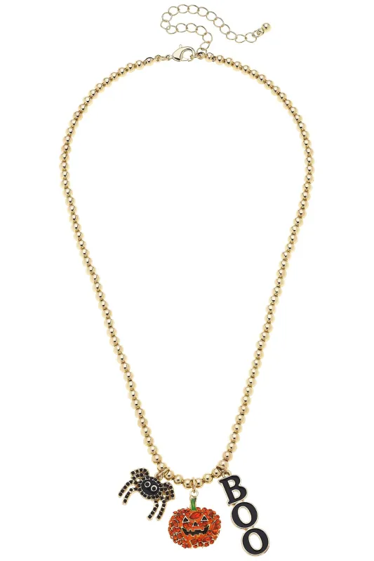 BOO Ball Bead Necklace in Shiny Gold sold by Canvas Style