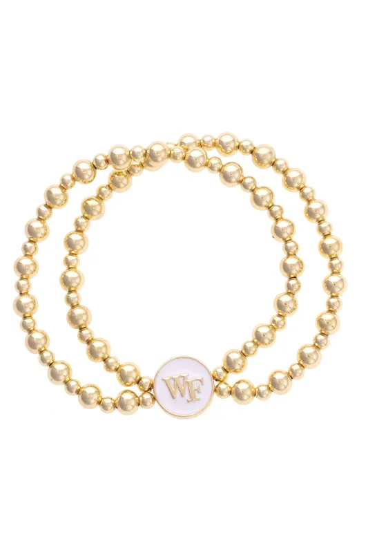 Wake Forest Demon Deacons 2-Row Ball Bead Stretch Bracelet - FINAL SALE made by Canvas