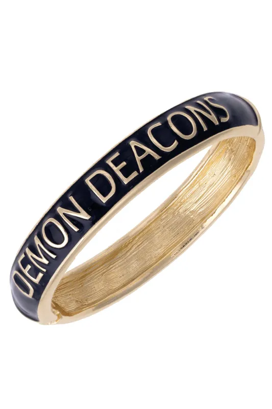 Wake Forest Demon Deacons Sculpted Enamel Hinge Bangle in Black sold by Canvas Style