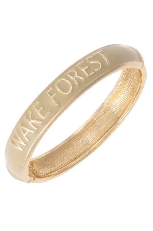Wake Forest Demon Deacons Sculpted Enamel Hinge Bangle in Gold sold by Canvas Style