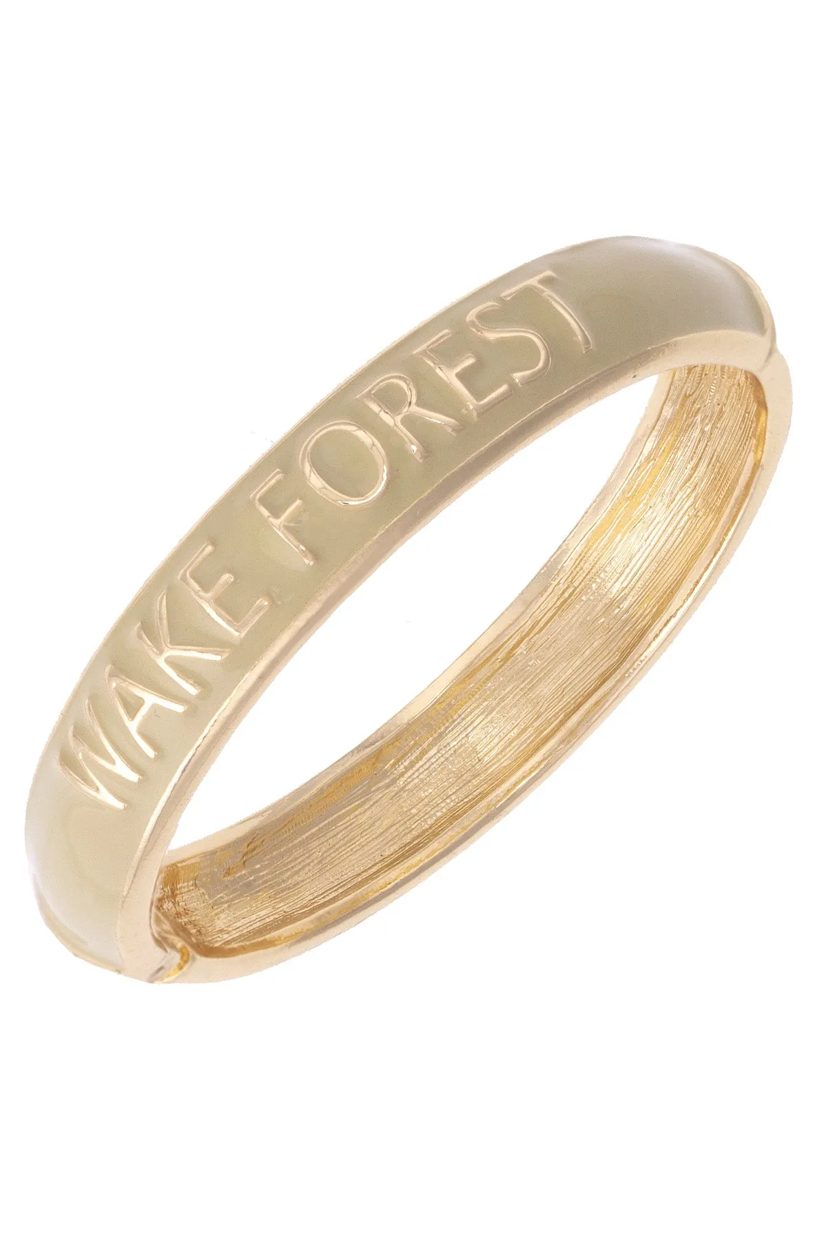 Wake Forest Demon Deacons Sculpted Enamel Hinge Bangle in Gold sold by Canvas Style