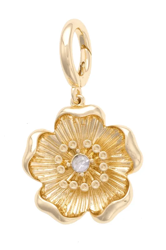 Buttercup Blossom Pendant Charm in Shiny Gold sold by Canvas Style