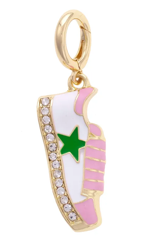 Star Sneaker Pendant Charm in Pink/White/Green sold by Canvas Style