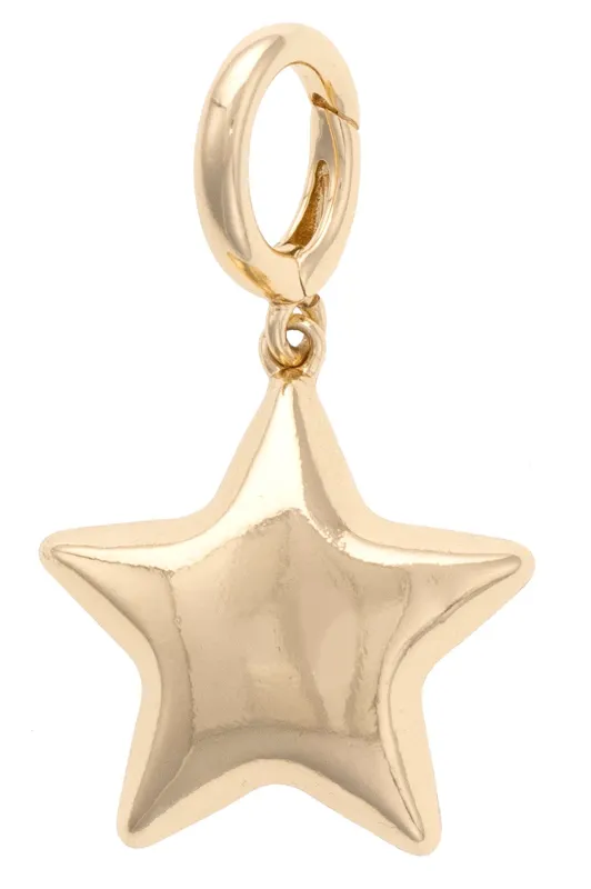 Puffy Star Pendant Charm in Shiny Gold sold by Canvas Style