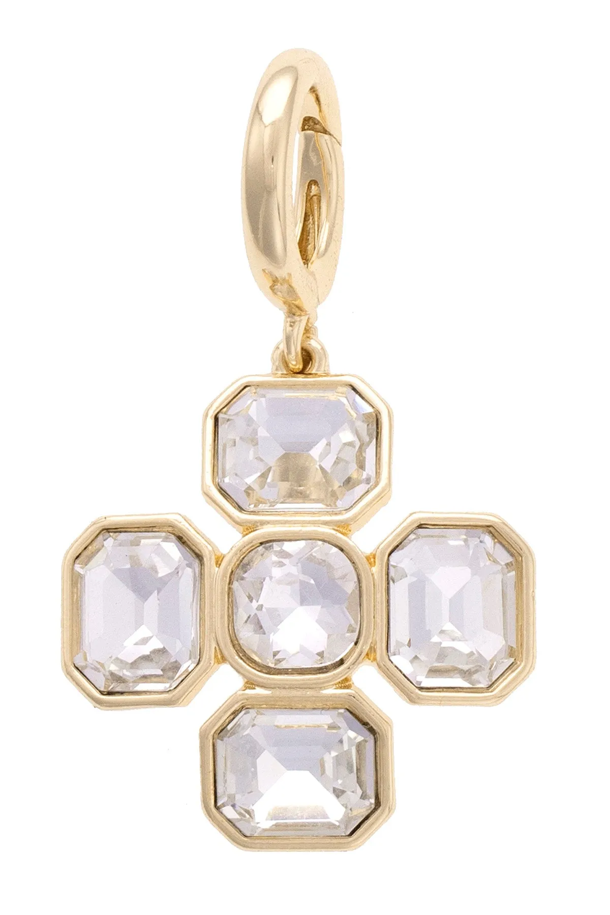 Rhinestone Cross Pendant Charm in Shiny Gold sold by Canvas Style