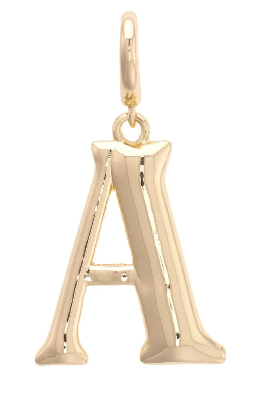 Letter Initial Pendant Charm in Shiny Gold sold by Canvas Style