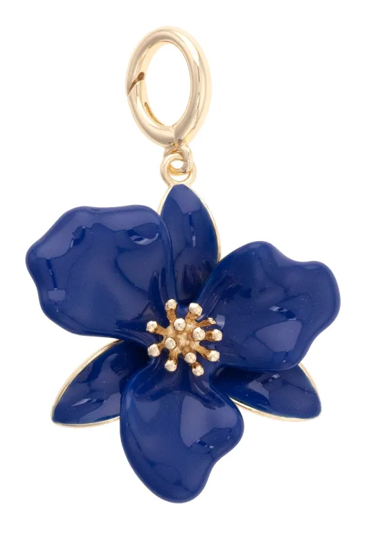 Flower Enamel Pendant Charm in Navy sold by Canvas Style