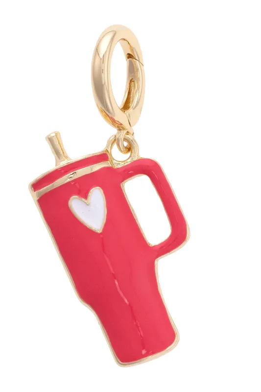 Travel Tumbler Cup Pendant Charm in Fuchsia sold by Canvas Style