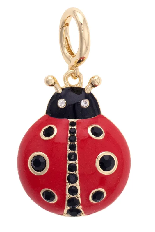 Ladybug Enamel Pendant Charm in Red & Black sold by Canvas Style