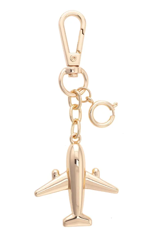 Jet Setter Bag Charm in Shiny Gold sold by Canvas Style