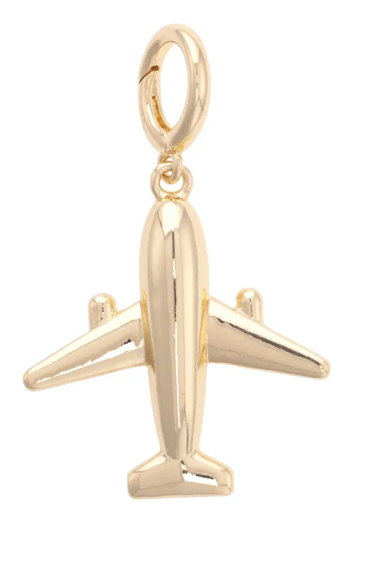 Jet Setter Pendant Charm in Shiny Gold sold by Canvas Style
