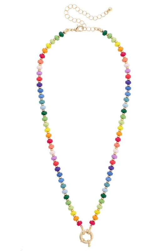 Sunday Rainbow Beaded Pendant Necklace Base sold by Canvas Style