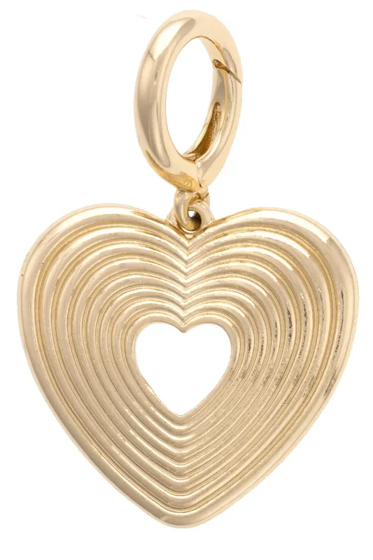 Glowing Heart Pendant Charm in Shiny Gold sold by Canvas Style