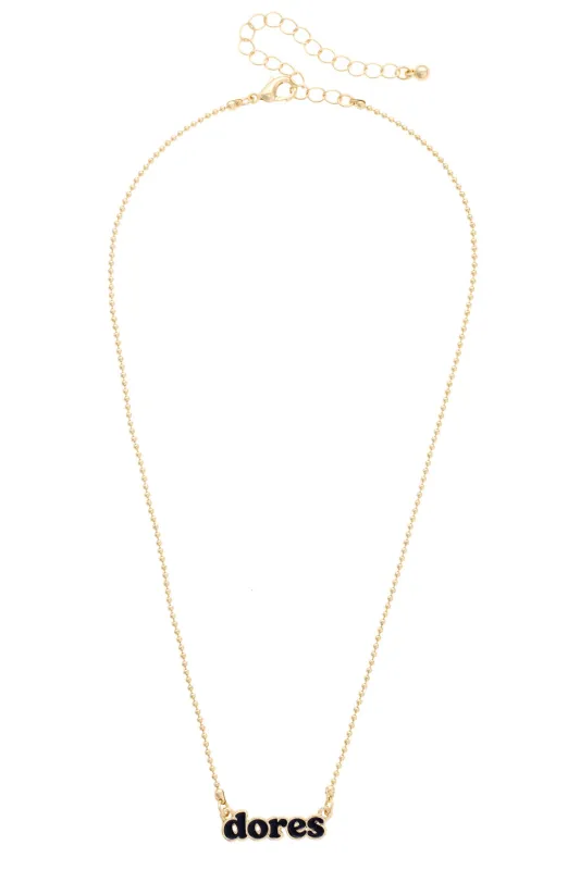 Vanderbilt Commodores Slogan Necklace in Black/Shiny Gold sold by Canvas Style