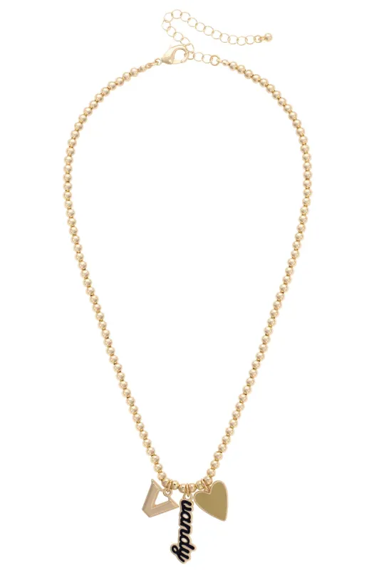 Vanderbilt Commodores Ball Bead Charm Necklace in Shiny Gold sold by Canvas Style