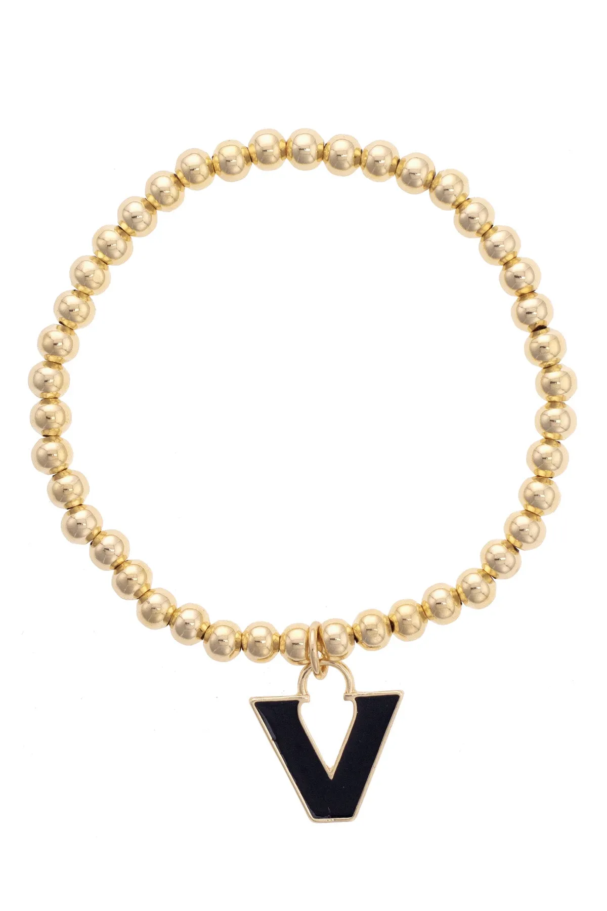 Vanderbilt Commodores Ball Bead Stretch Bracelet in Satin Gold sold by Canvas Style