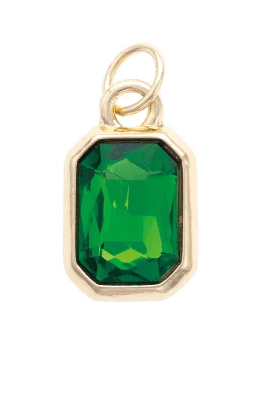 Emerald Cut Rhinestone Charm in Green sold by Canvas Style