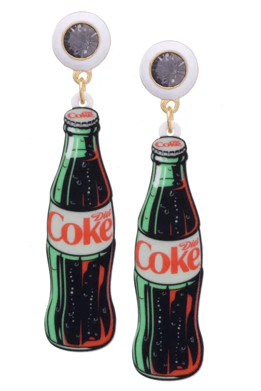 Vintage Diet Coke Bottle Resin Earrings in Multi sold by Canvas Style