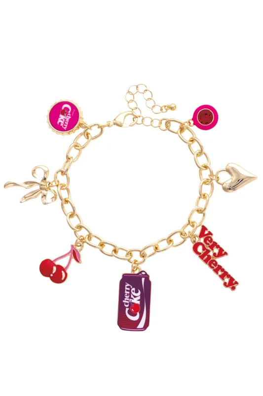 Cherry Coke Icons Charm Bracelet in Shiny Gold sold by Canvas Style