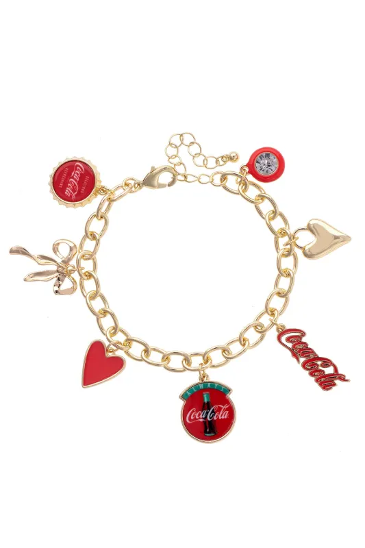 Coca-Cola Icons Charm Bracelet in Shiny Gold made by Canvas Style