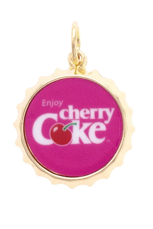 Cherry Coke Bottle Cap Charm in Fuchsia sold by Canvas Style
