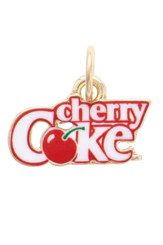 Cherry Coke Stacked Logo Charm in Red & White sold by Canvas Style