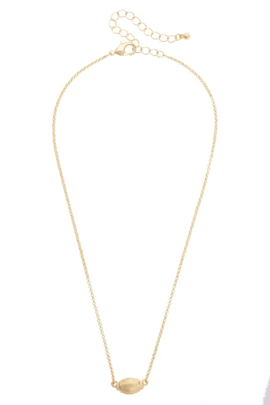 Football Necklace in Shiny Gold sold by Canvas Style