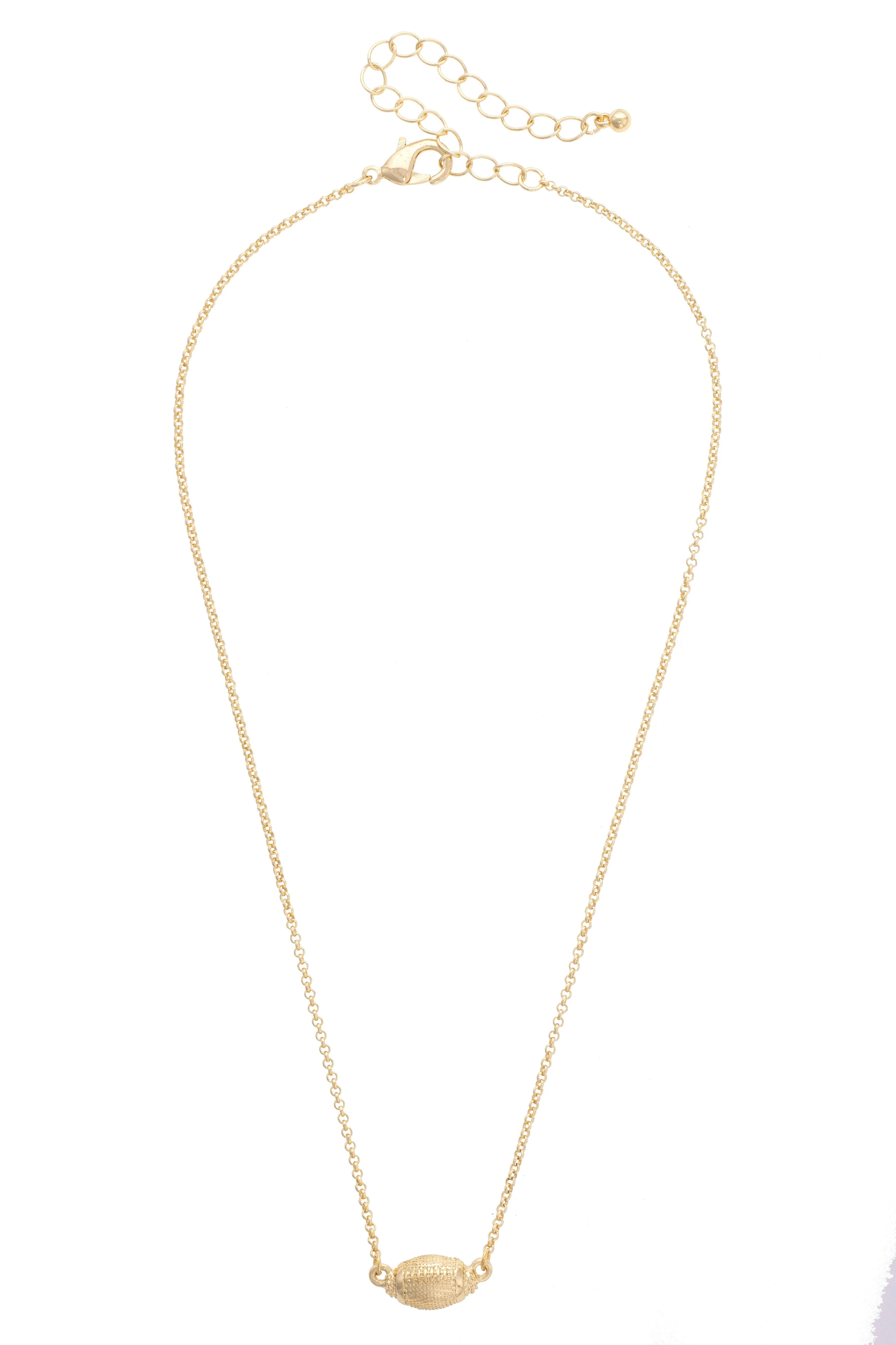 Football Necklace in Shiny Gold sold by Canvas Style