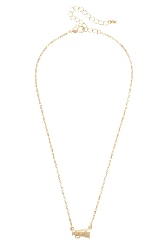 Cheer Necklace in Shiny Gold sold by Canvas Style