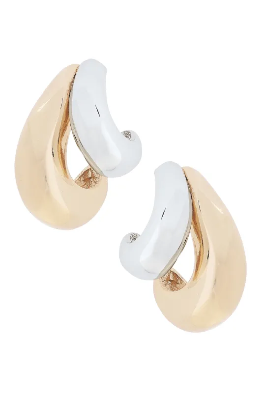 Erin Sculpted Arch Earrings in Shiny Two Tone sold by Canvas Style