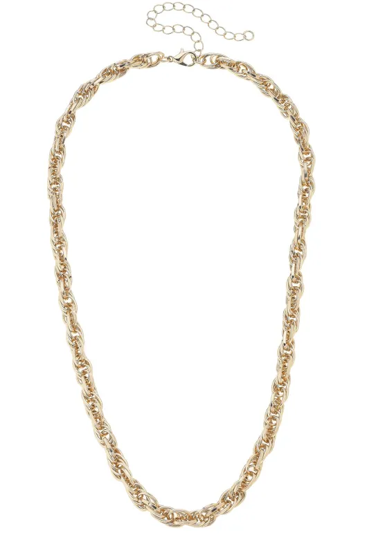 Camille Chain Necklace in Shiny Gold sold by Canvas Style