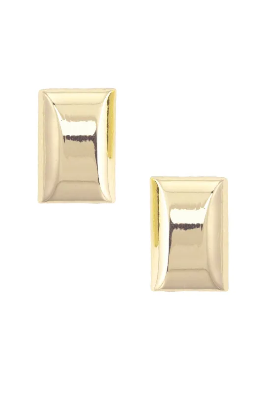 Toulouse Rectangular Arch Earrings in Shiny Gold made by Canvas Style