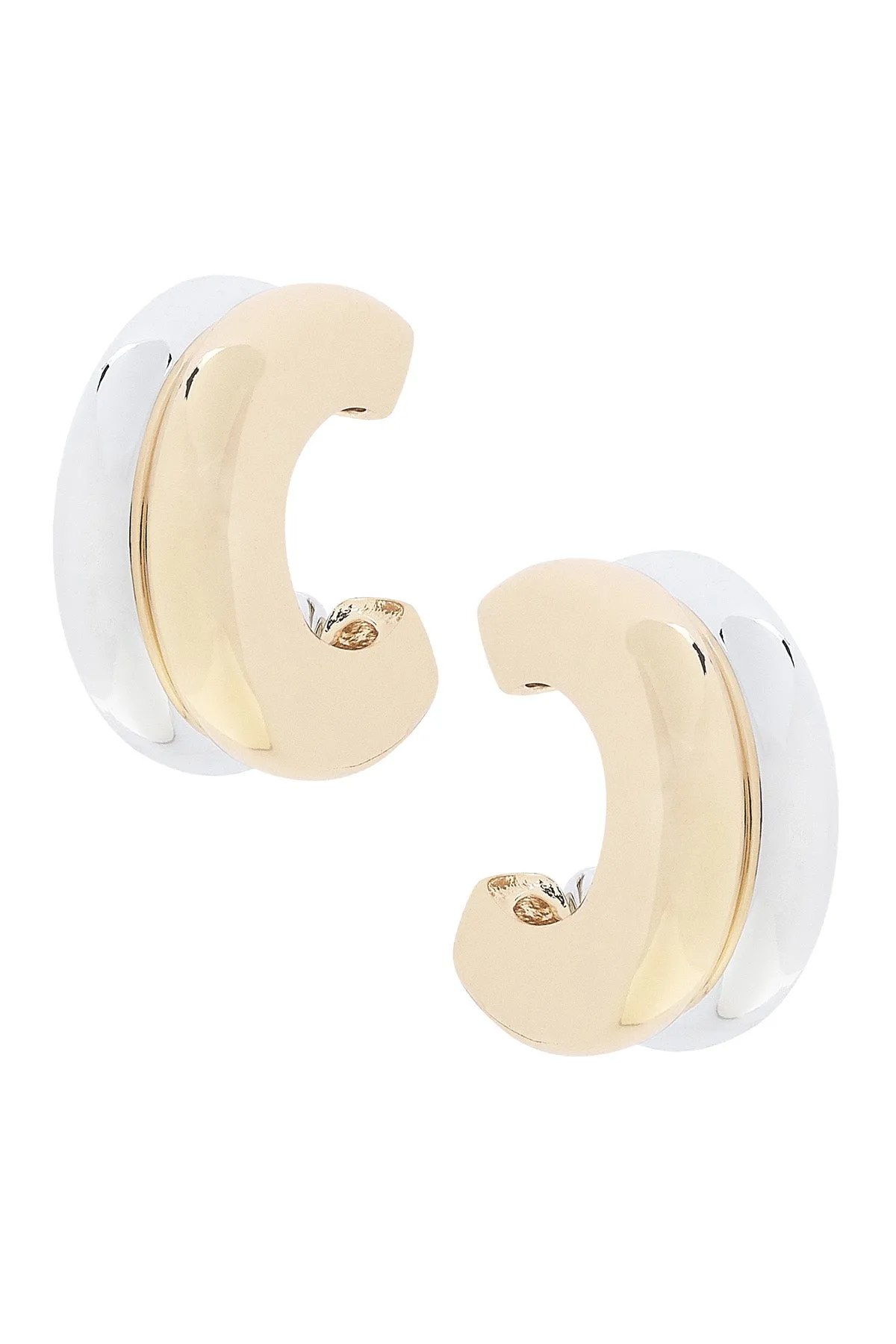 Dylan Double Hoop Earrings in Shiny Two Tone sold by Canvas Style