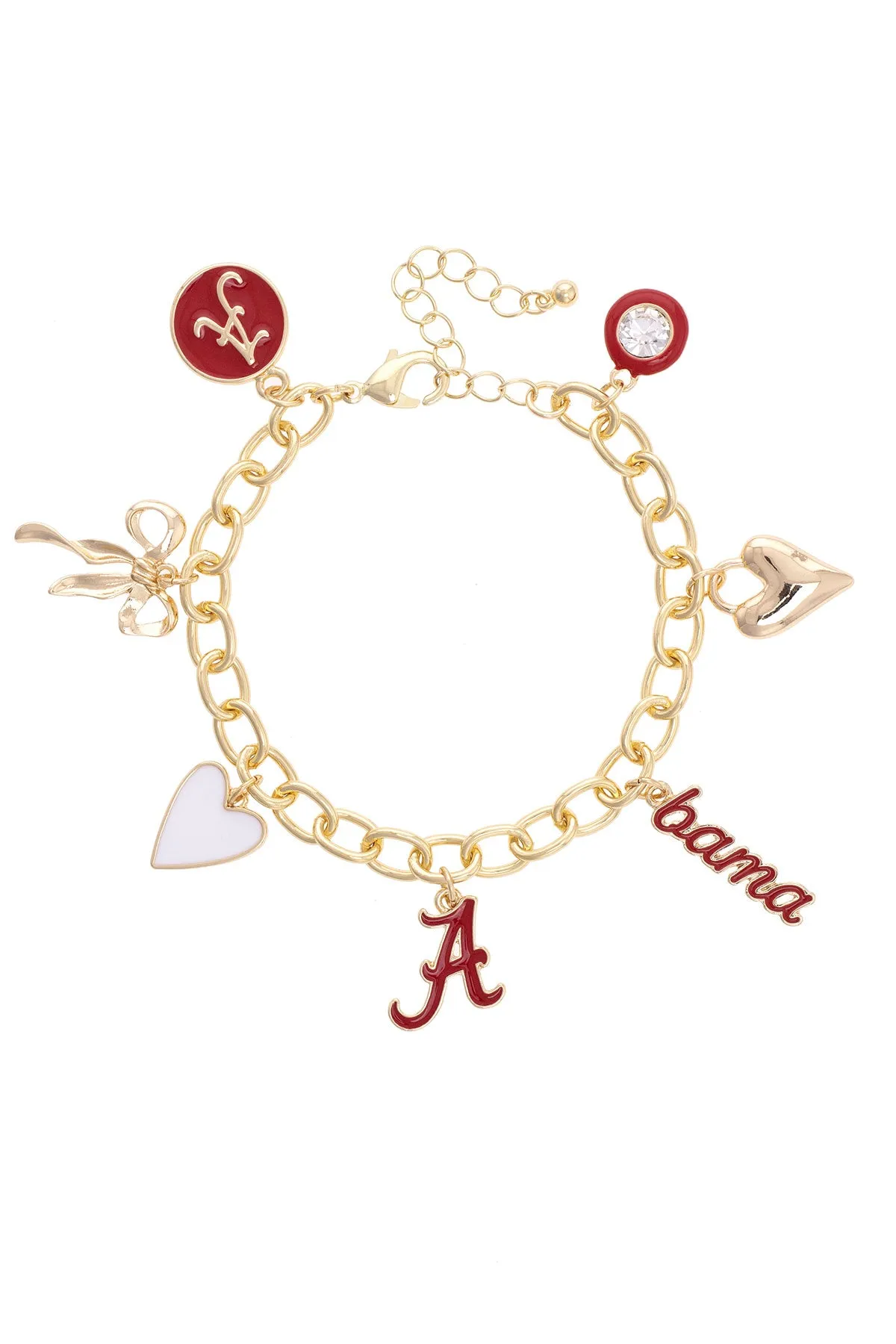 Alabama Crimson Tide Enamel Icons Charm Bracelet sold by Canvas Style