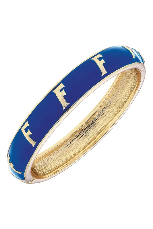 Florida Gators Sculpted Enamel Logo Hinge Bangle in Blue sold by Canvas Style