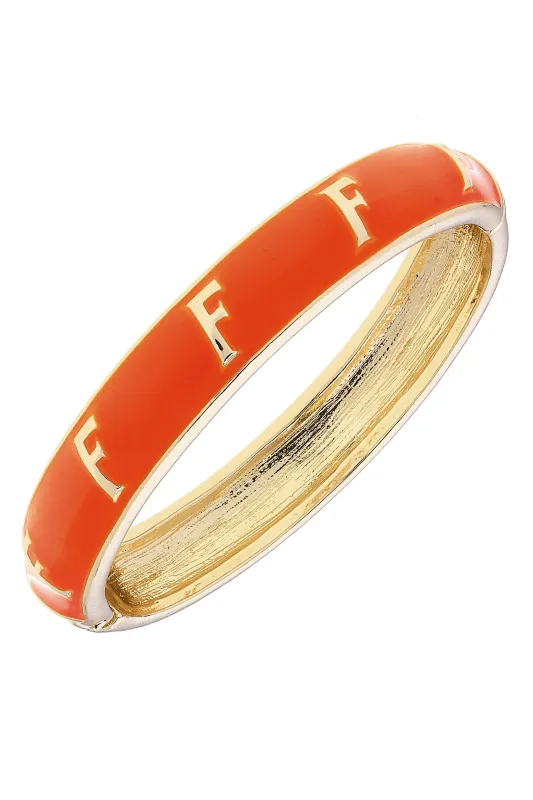 Florida Gators Sculpted Enamel Logo Hinge Bangle in Orange sold by Canvas Style