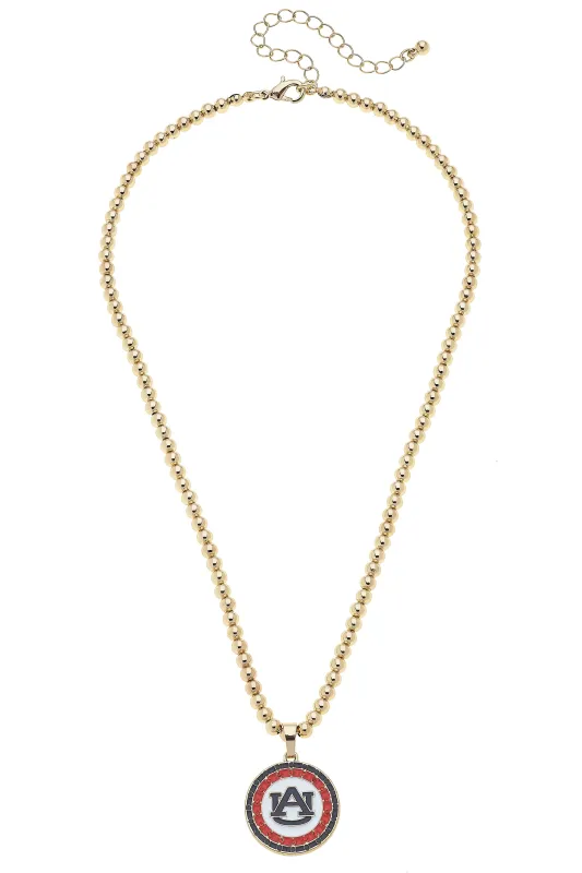 Auburn Tigers Pave Disc Necklace sold by Canvas Style