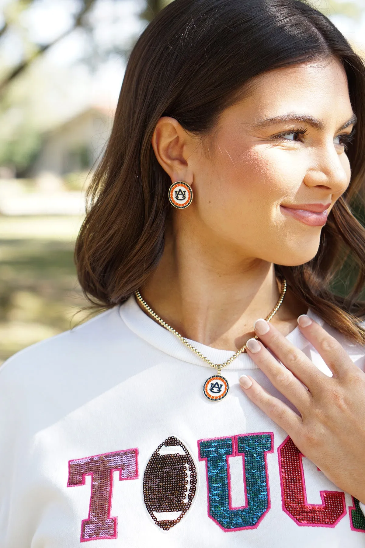 Auburn Tigers Pave Disc Necklace sold by Canvas Style product image thumbnail 2