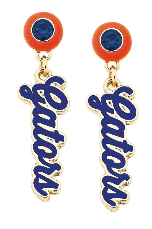 Florida Gators Autograph Enamel Earrings in Blue sold by Canvas Style