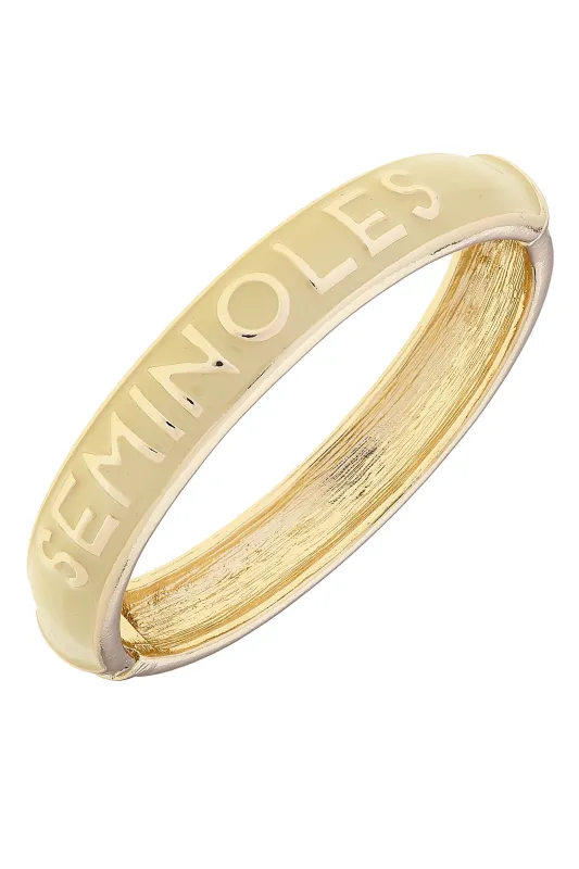 Florida State Seminoles Sculpted Enamel Hinge Bangle in Gold sold by Canvas Style