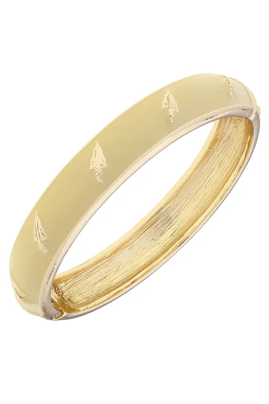 Florida State Seminoles Sculpted Enamel Logo Hinge Bangle in Gold sold by Canvas Style