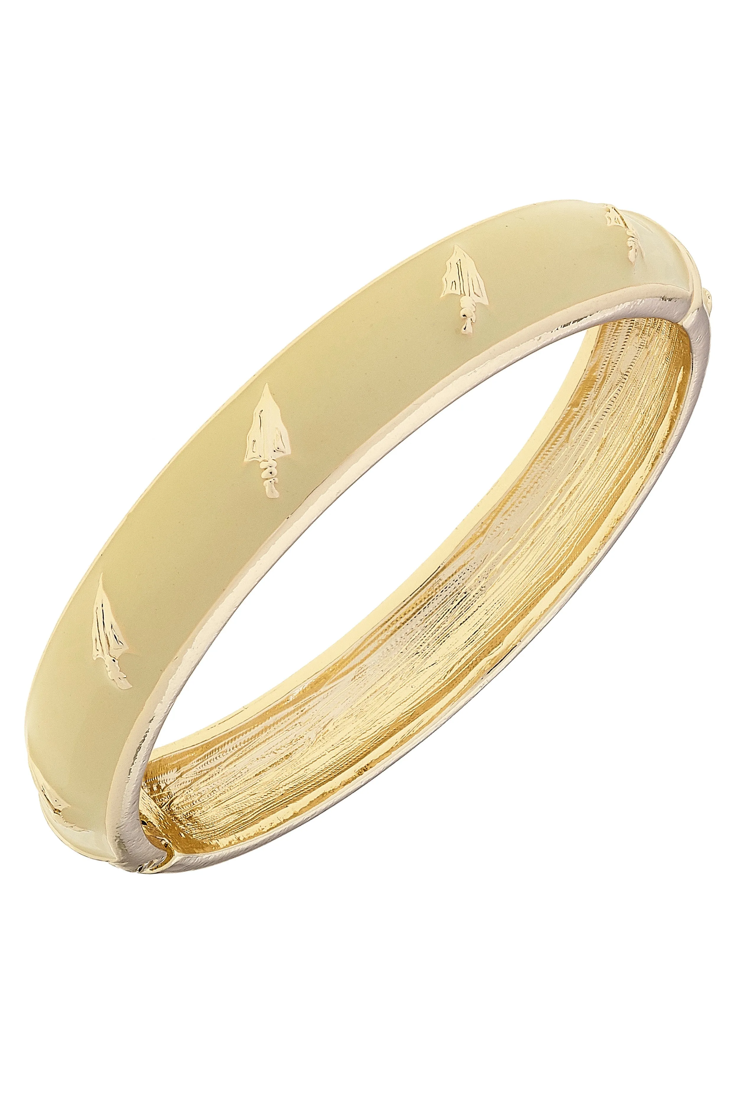 Florida State Seminoles Sculpted Enamel Logo Hinge Bangle in Gold sold by Canvas Style