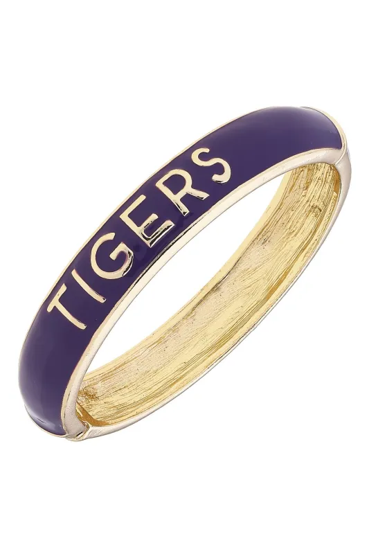 Clemson Tigers Sculpted Enamel Hinge Bangle in Purple sold by Canvas Style