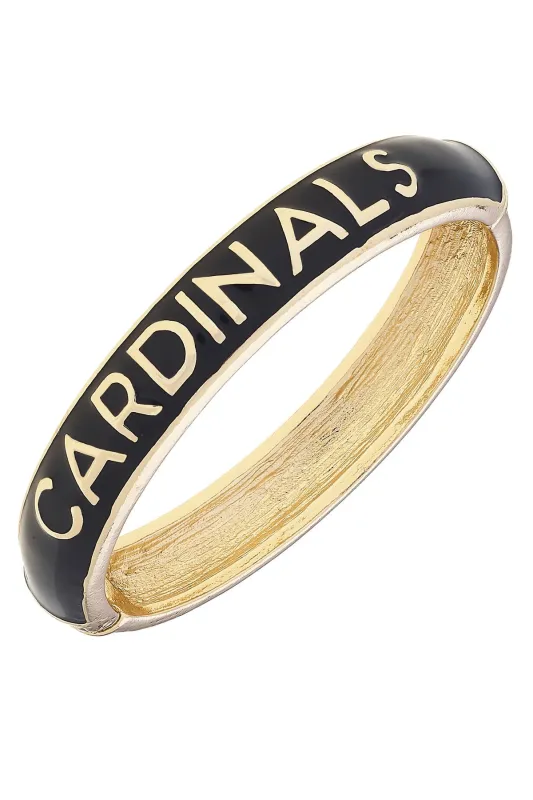 Louisville Cardinals Sculpted Enamel Hinge Bangle in Black sold by Canvas Style