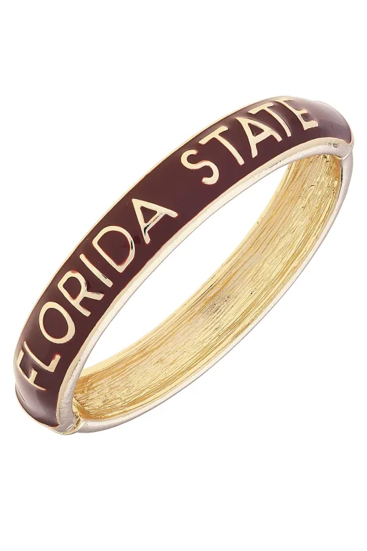 Florida State Seminoles Sculpted Enamel Hinge Bangle in Garnet sold by Canvas Style