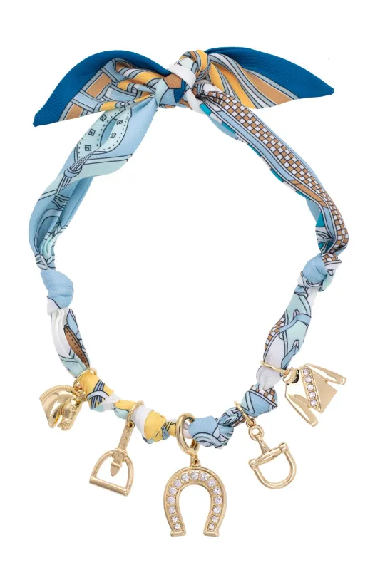 Steeplechase Scarf Necklace in Light Blue sold by Canvas Style
