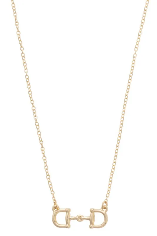 Roux Horsebit Necklace in Shiny Gold sold by Canvas Style