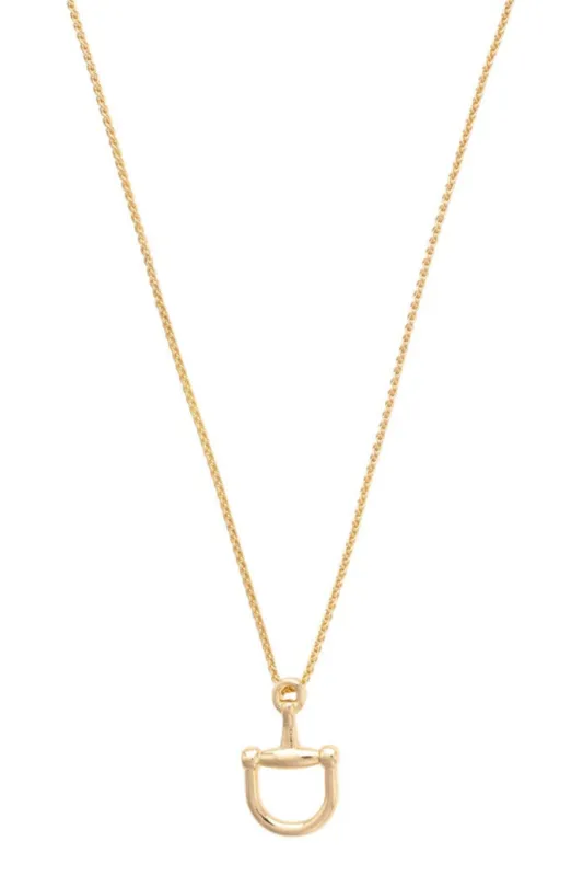 Cinnamon Horsebit Necklace in Shiny Gold sold by Canvas Style